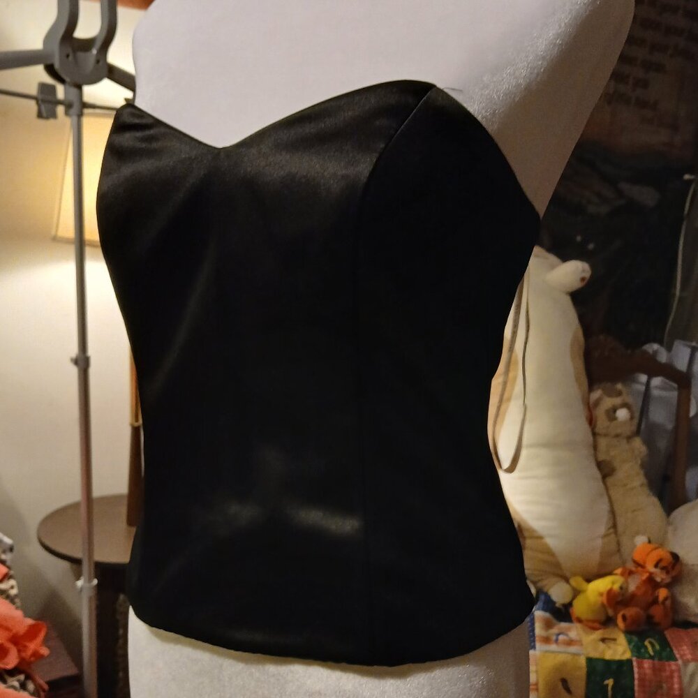 David's Bridal Womens Size 4 Black Strapless Bustier Top